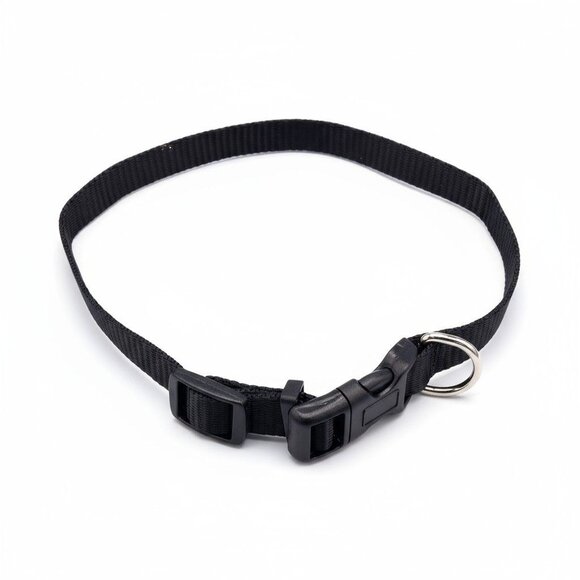 Adjustable Black Nylon Dog Collar With Quick-Release Buckle 10.5-17.5 Inch For S - Picture 1 of 5